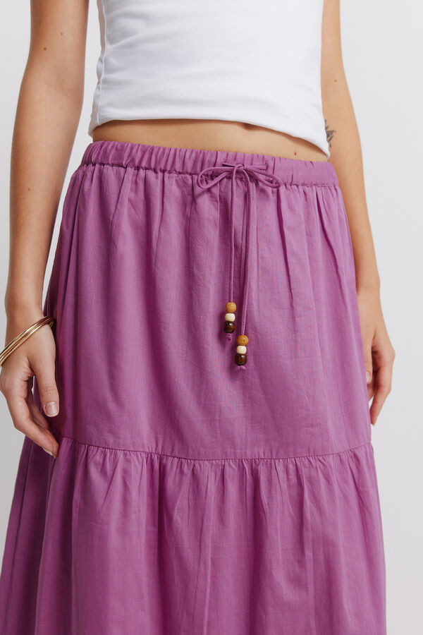 Springfield Saia midi com folhos rosa