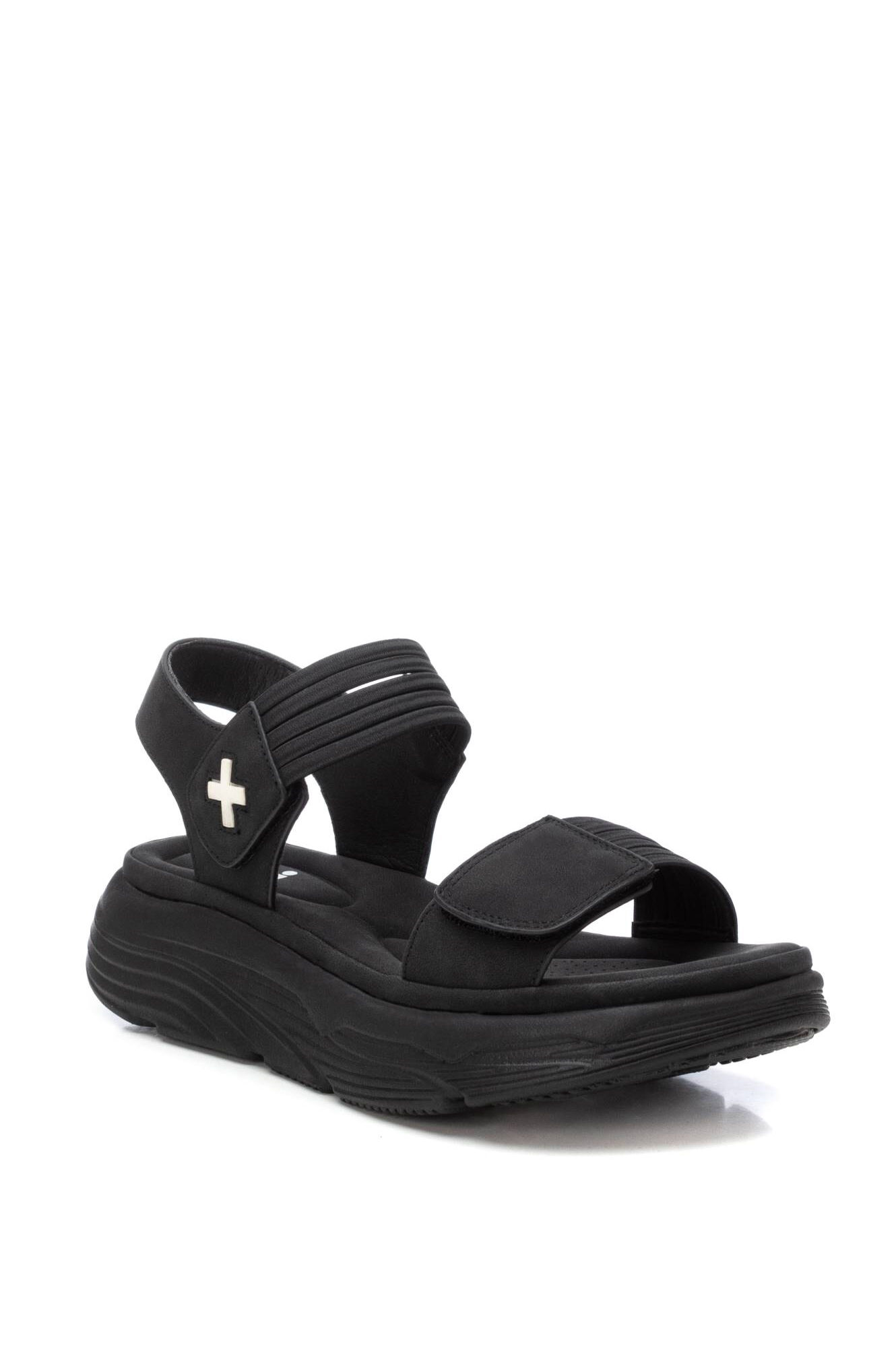 XTI Sandalia tiras el&aacute;sticas velcro