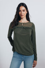 Springfield Camisa de folho plumeti Caqui escuro