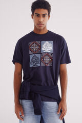 Springfield Camiseta árvore étnica azul