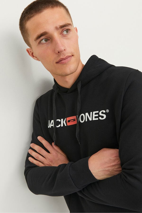 Jack & Jones Sweatshirt logo capuz preto