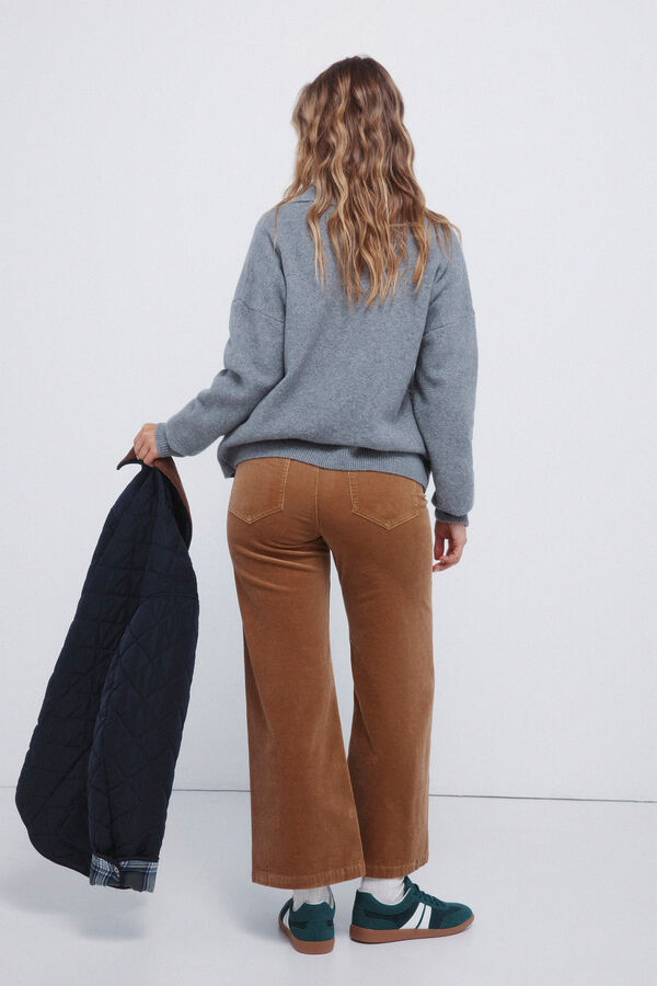 Springfield Calças de marinheiro de veludo cotelê cru