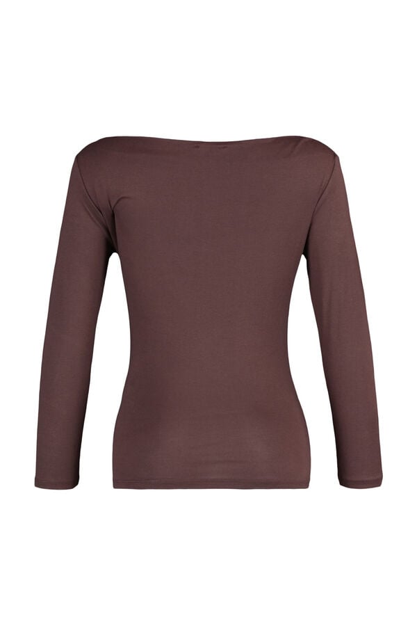 Trendyol Top justo gola barco cru