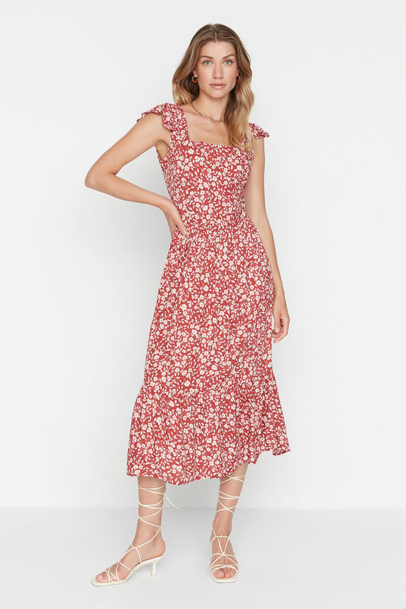 Vestido midi flores