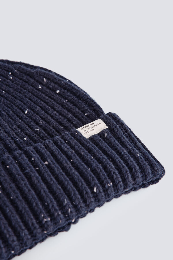 Springfield Neps knit jersey-knit beanie blue