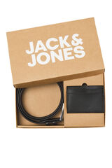 Jack & Jones Set de cintur&oacute;n y tarjetero negro