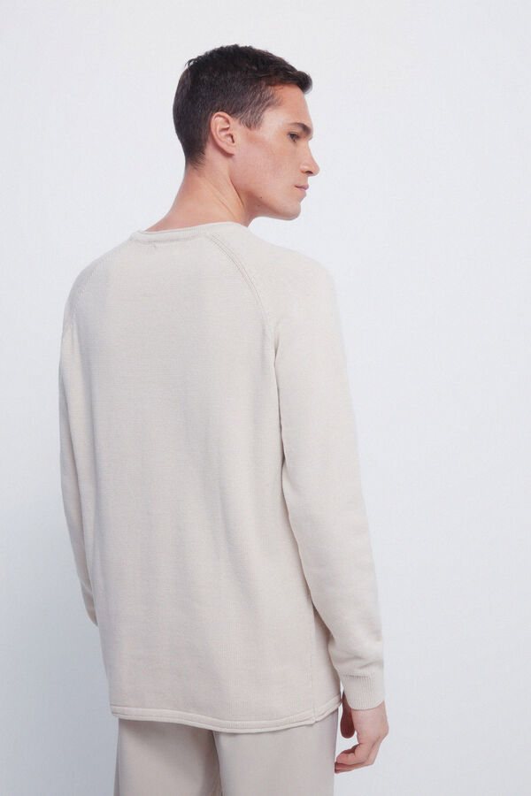 Springfield Camisola liso de gola alta bege