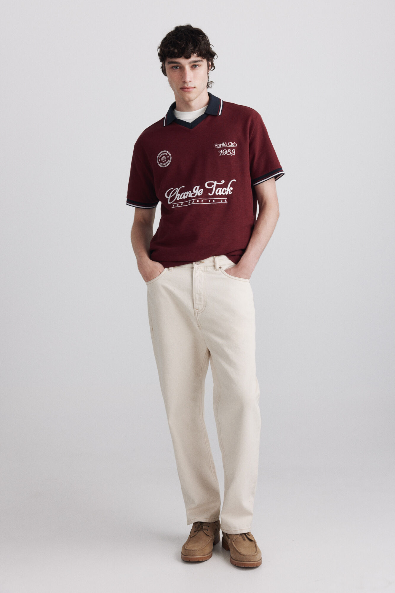 Springfield Polo desportivo de contraste regular fit