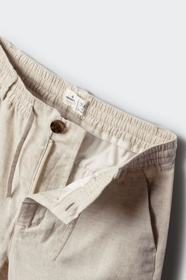 Springfield Kids Bermudas chino em linho para menino branco