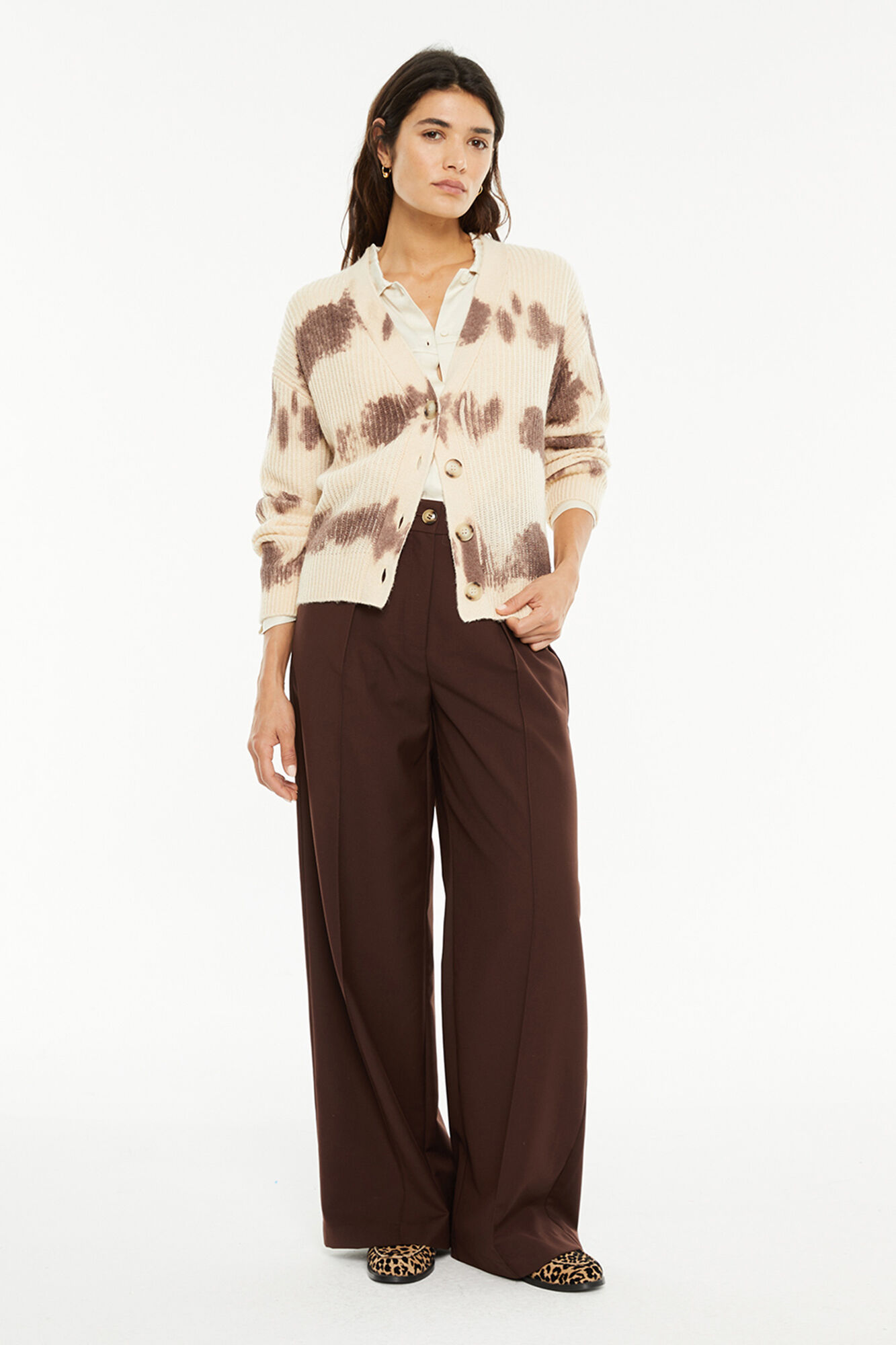 System Action Casaco de malha de malha estampado