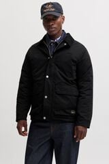 Jack & Jones Blus&atilde;o curto com colchetes preto