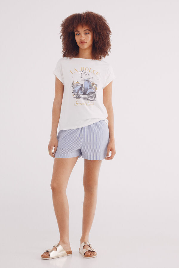 Springfield Camiseta "Amo macarrão baci" branco