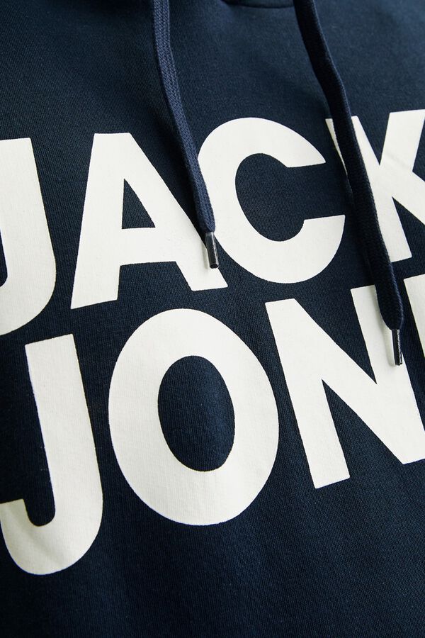 Jack & Jones PLUS Sweatshirt capuz print logo PLUS azul