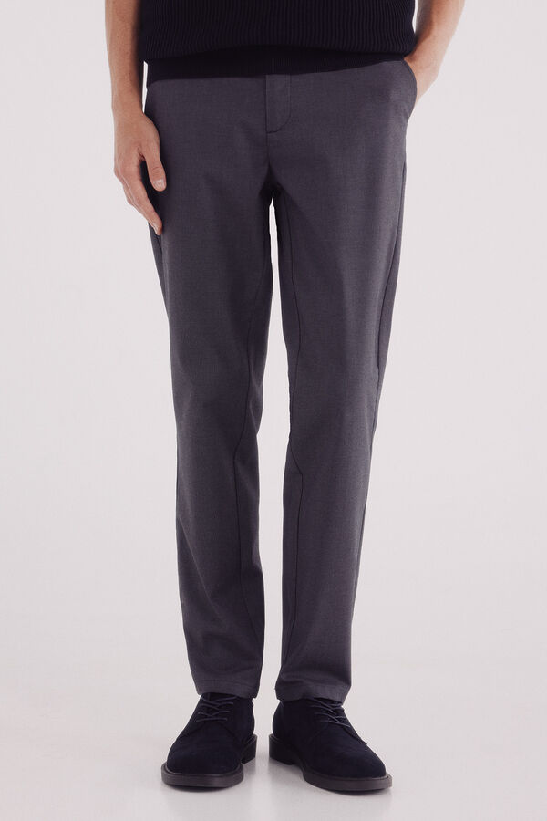 Springfield Calça calças chino slim fit confortável cinzento