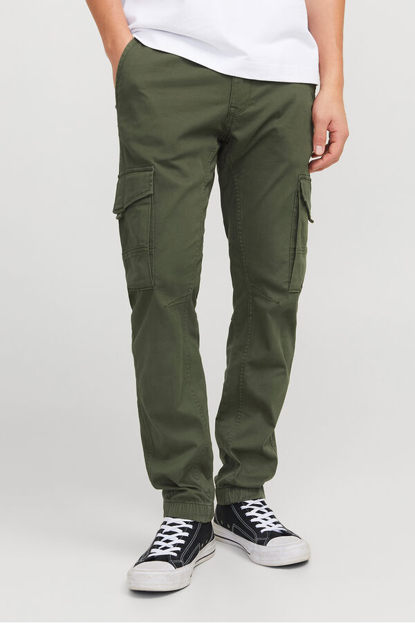 Jack & Jones Calças cargo slim fit verde