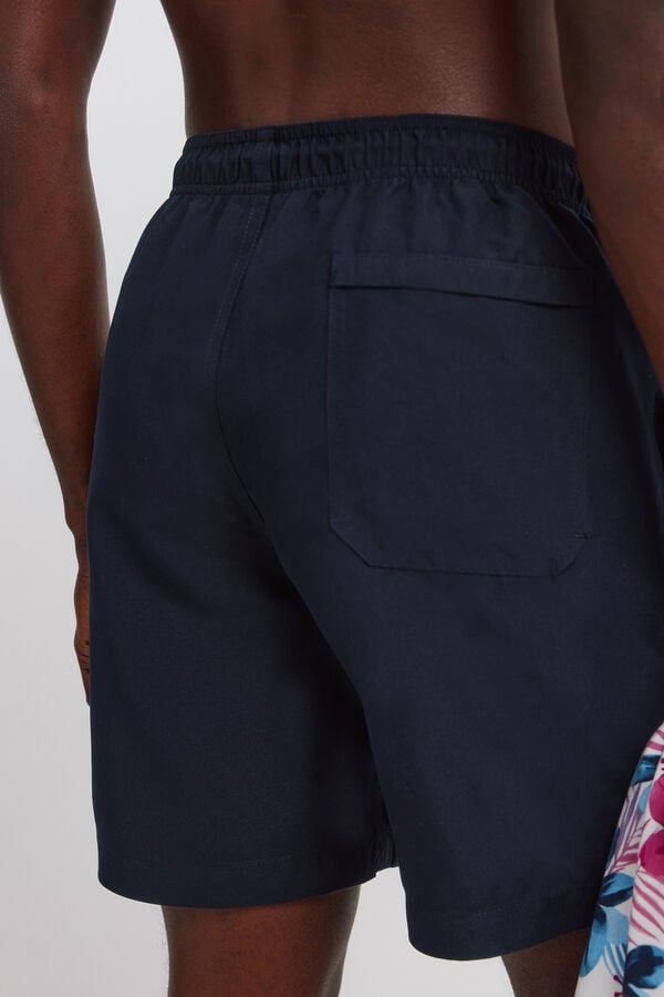 Springfield Fato de banho liso comprido azul