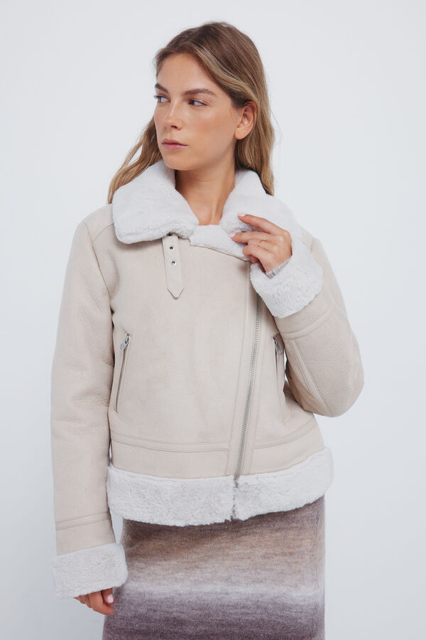 Springfield Jaqueta motard dupla face castanho