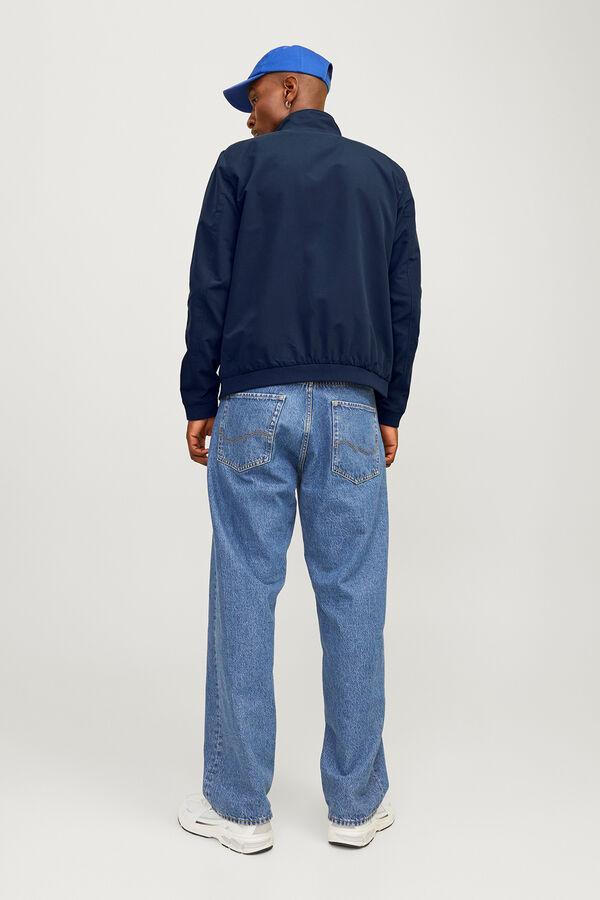 Jack & Jones Jaqueta bomber com gola alta azul