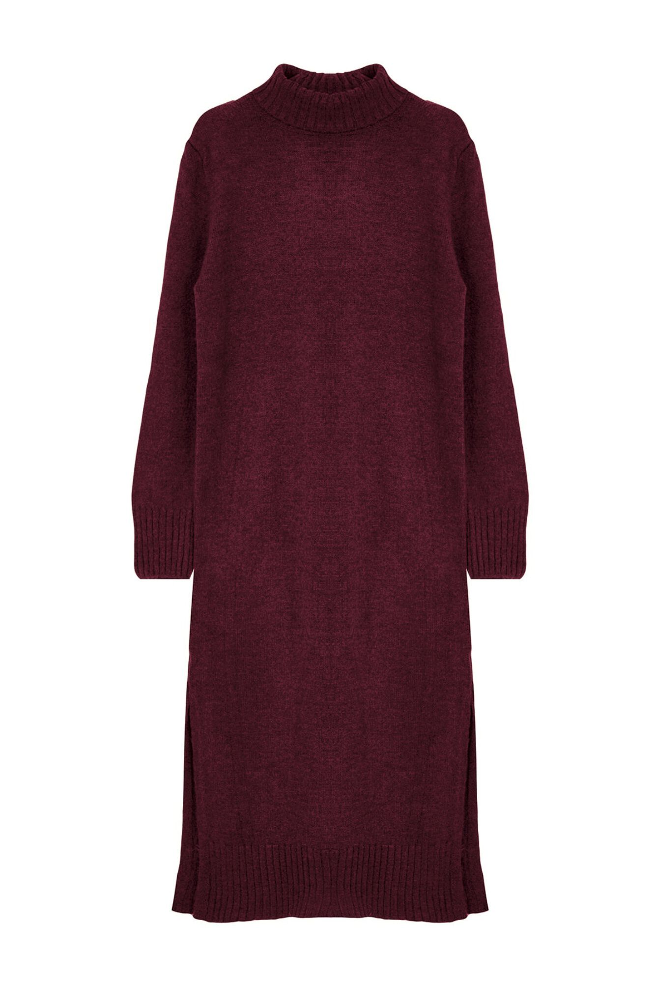 Trendyol Vestido midi de malha gola alta