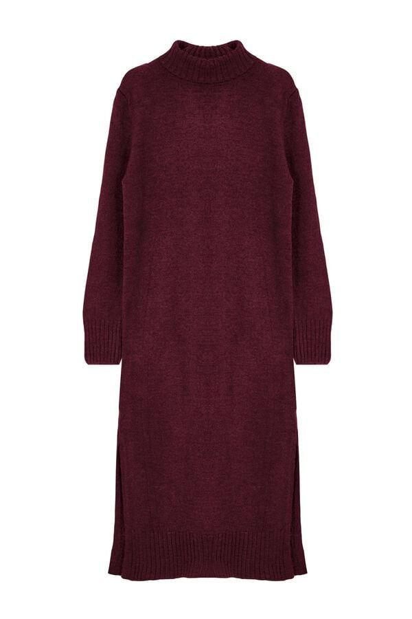 Trendyol Vestido midi de malha gola alta estampado