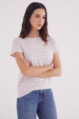Springfield Camiseta gola canoa semi-ajustada rosa