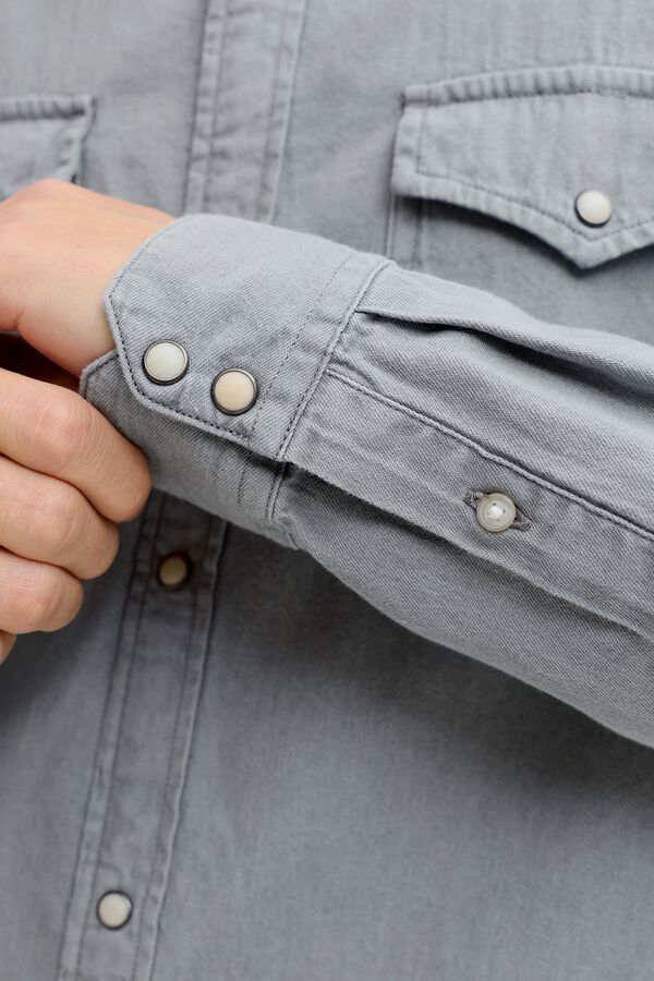 Jack & Jones Camisa de ganga regular cinzento