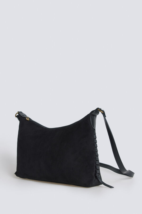 Springfield Mala tote bag efeito camur&ccedil;a preto