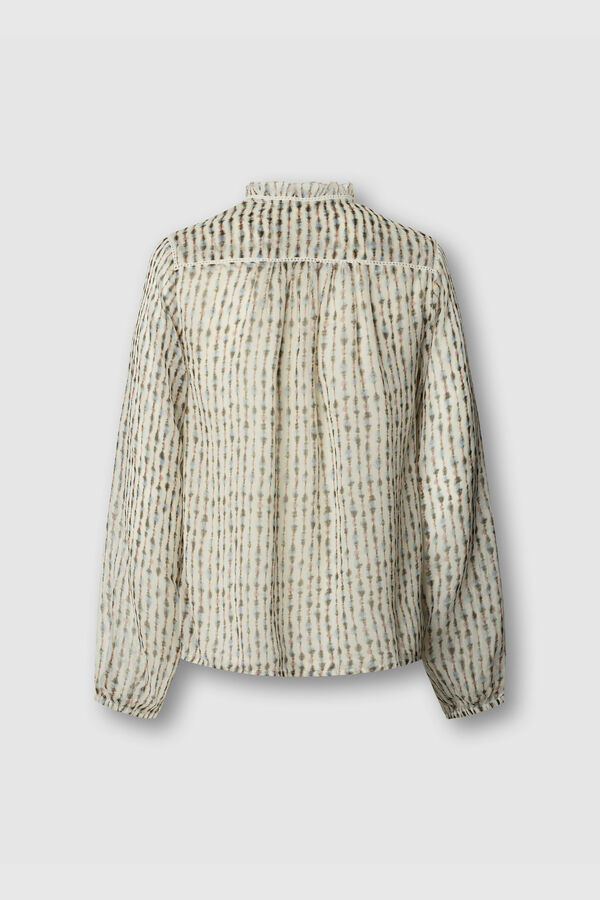 Pepe Jeans Blusa fluida com fitas e borlas estampado