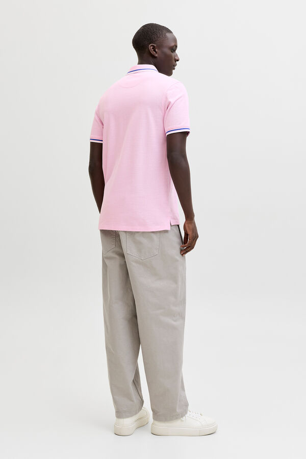 Jack & Jones Polo de manga curta b&aacute;sico rosa