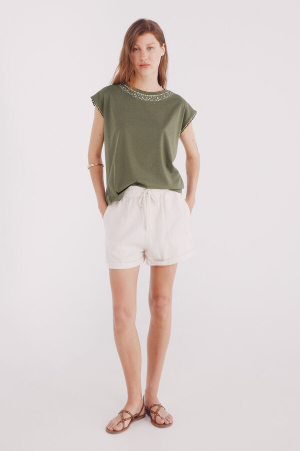 Springfield Ethnic graphic T-shirt green