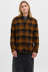 Jack & Jones Camisa xadrez regular fit castanho