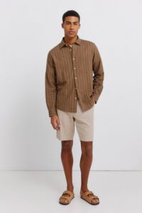 Springfield Bermudas de linho dobby comfort fit