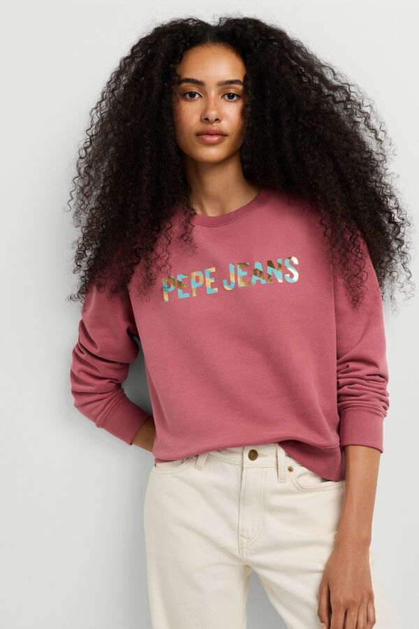 Pepe Jeans Sweatshirt gola redonda logo rosa