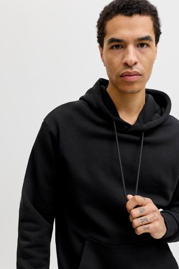 Jack & Jones Hooded relaxed sweatshirt black