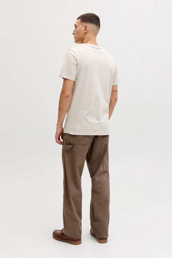 Jack & Jones T-shirt slim fit em algod&atilde;o com logo &iacute;cone cinzento