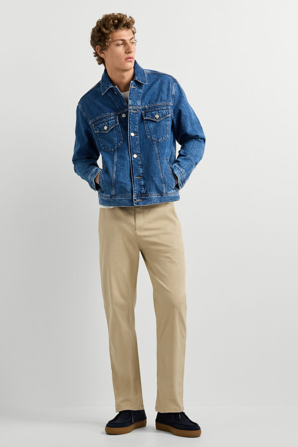 Pepe Jeans Cal&ccedil;a relaxed em algod&atilde;o bege