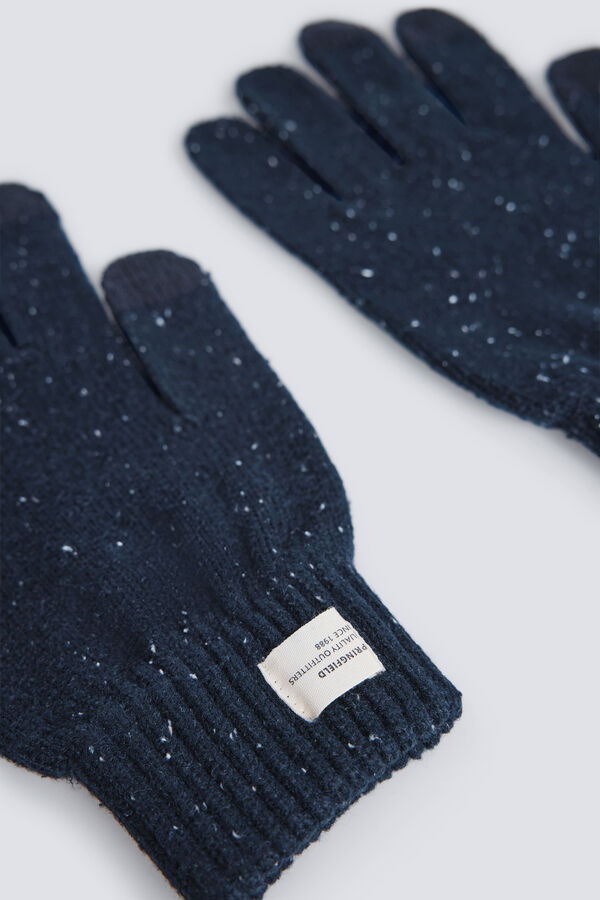 Springfield Luvas de malha Neps azul
