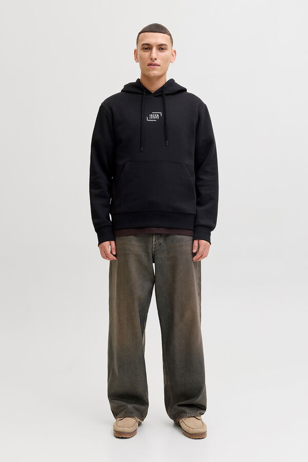 Jack & Jones Sweatshirt de capuz regular fit preto