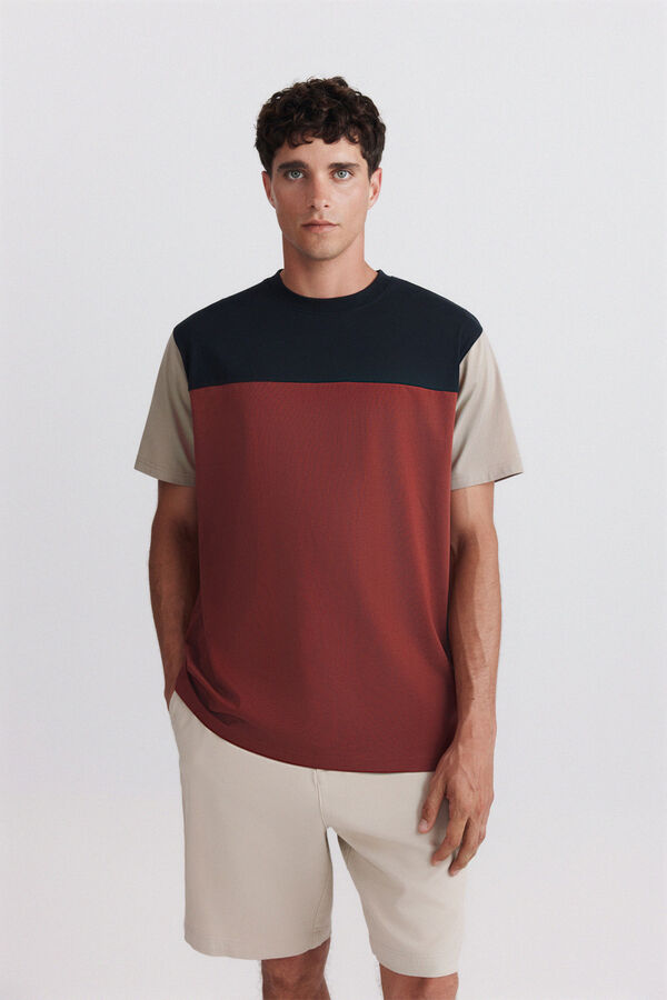 Springfield T-shirt color block vermelho