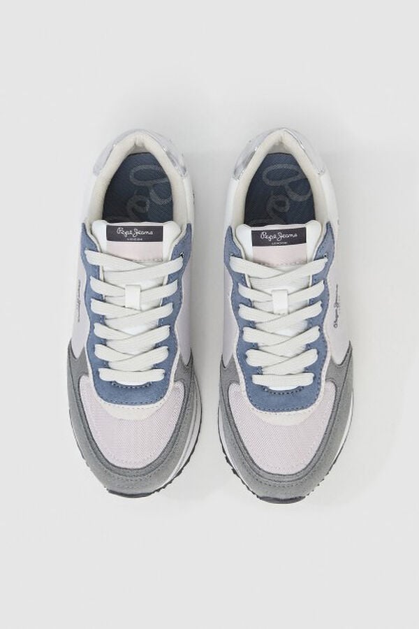 Pepe Jeans Tênis de camurça e glitter azul