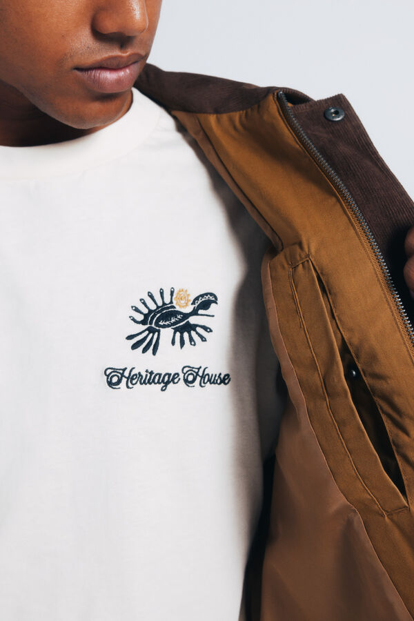 Springfield Parka curta de gola veludo estampado