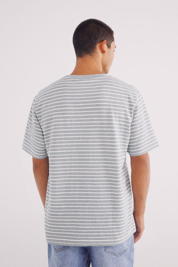 Springfield T-shirt risca estrutura azul