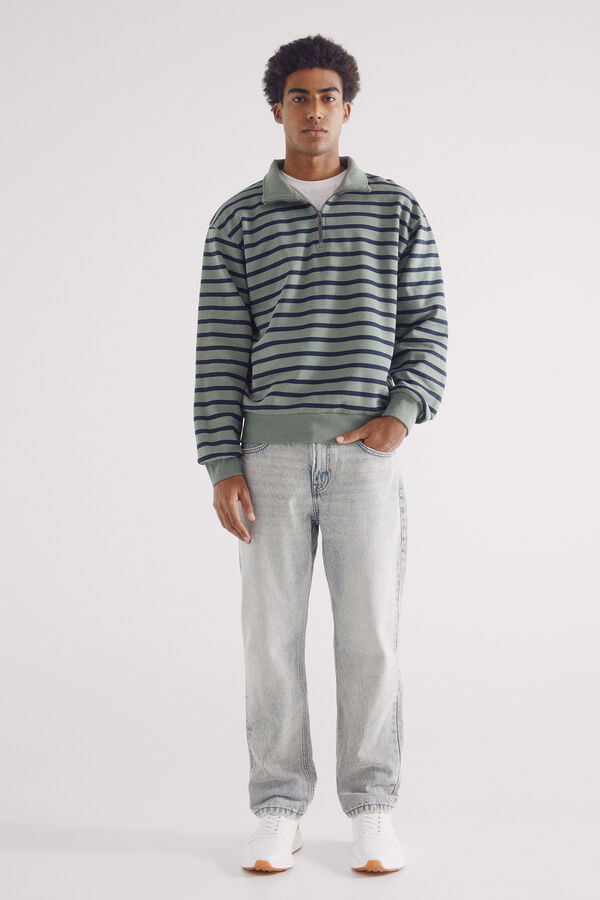Springfield Sweatshirt trucker riscas verde