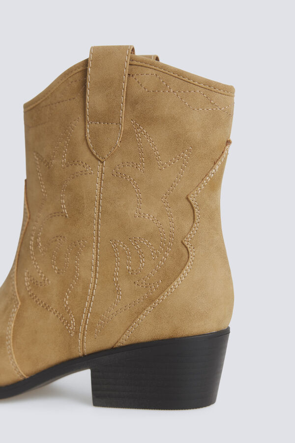 Springfield Botas cowboy efeito camur&ccedil;a bege