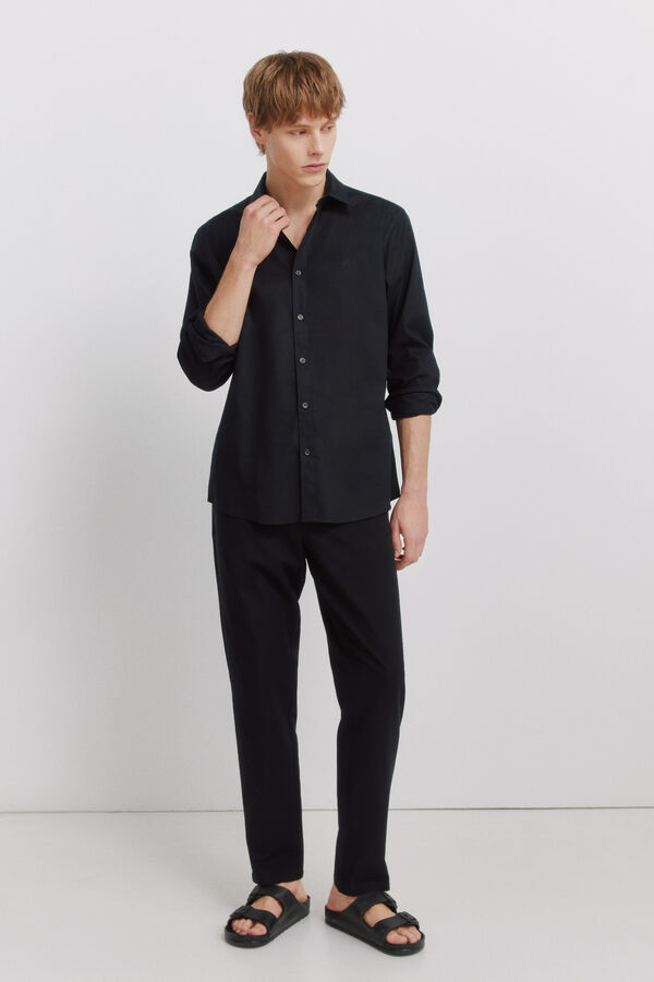 Springfield Camisa em linho preto