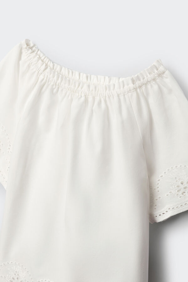 Springfield Kids Blusa bordada para menina branco