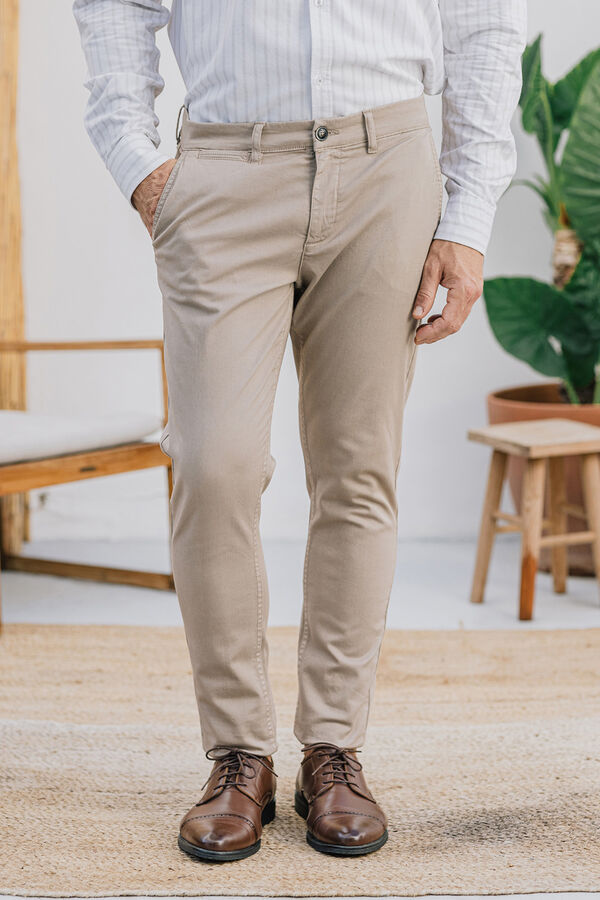 Celopman Calça Chino Skinny camel