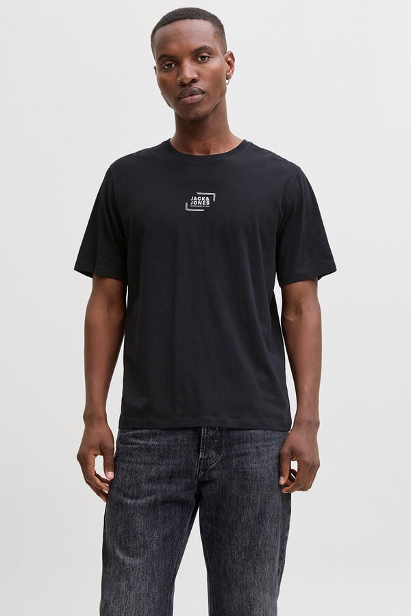 Jack & Jones T-shirt com logo na frente cinzento