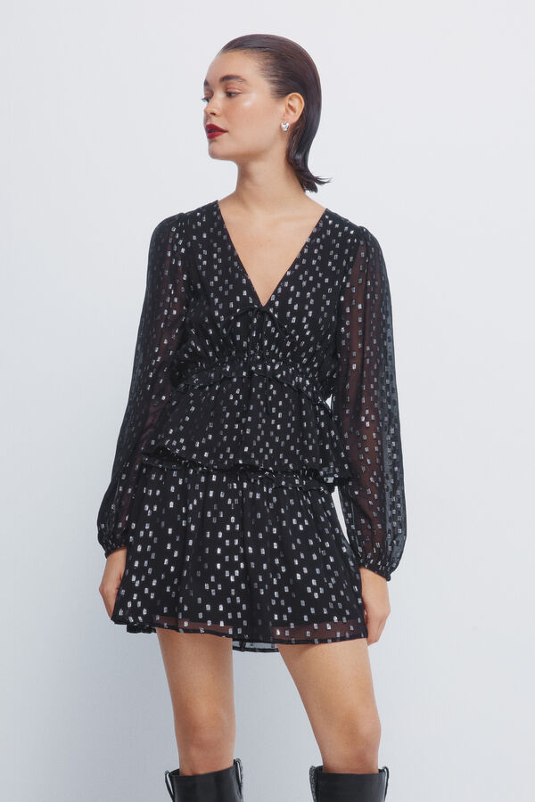 Springfield Saia de lurex preto