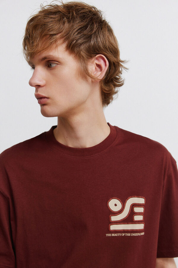 Springfield T-shirt bordado &eacute;tnico castanho